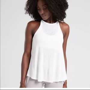 NWT Athleta Breezy High Neck Tank Top White Women's Size XS